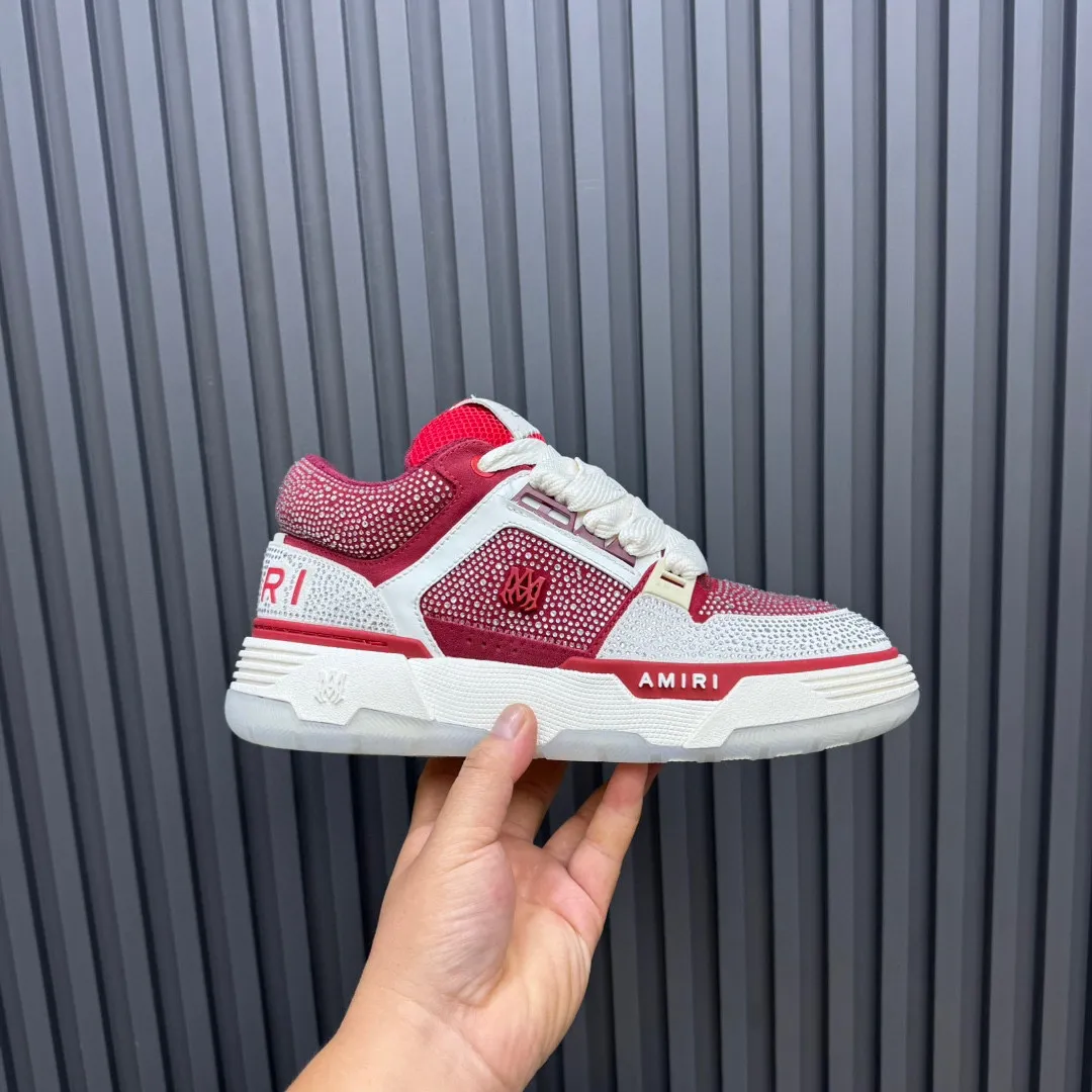Men's men's shoes 💰800 AMIRI Amir Couple's new hot brick high street sneakers with bone sports shoes, toe-layer cowhide upper, upper side bones, purely hand-stitched, with good three-dimensional effect, customized metal LOGO, code number 35-44 (45, 46 customized)